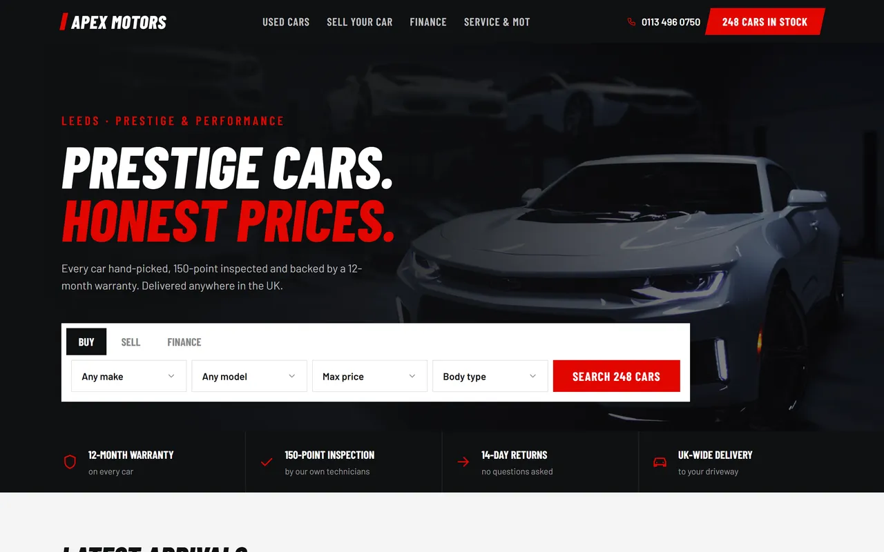Apex Motors template preview