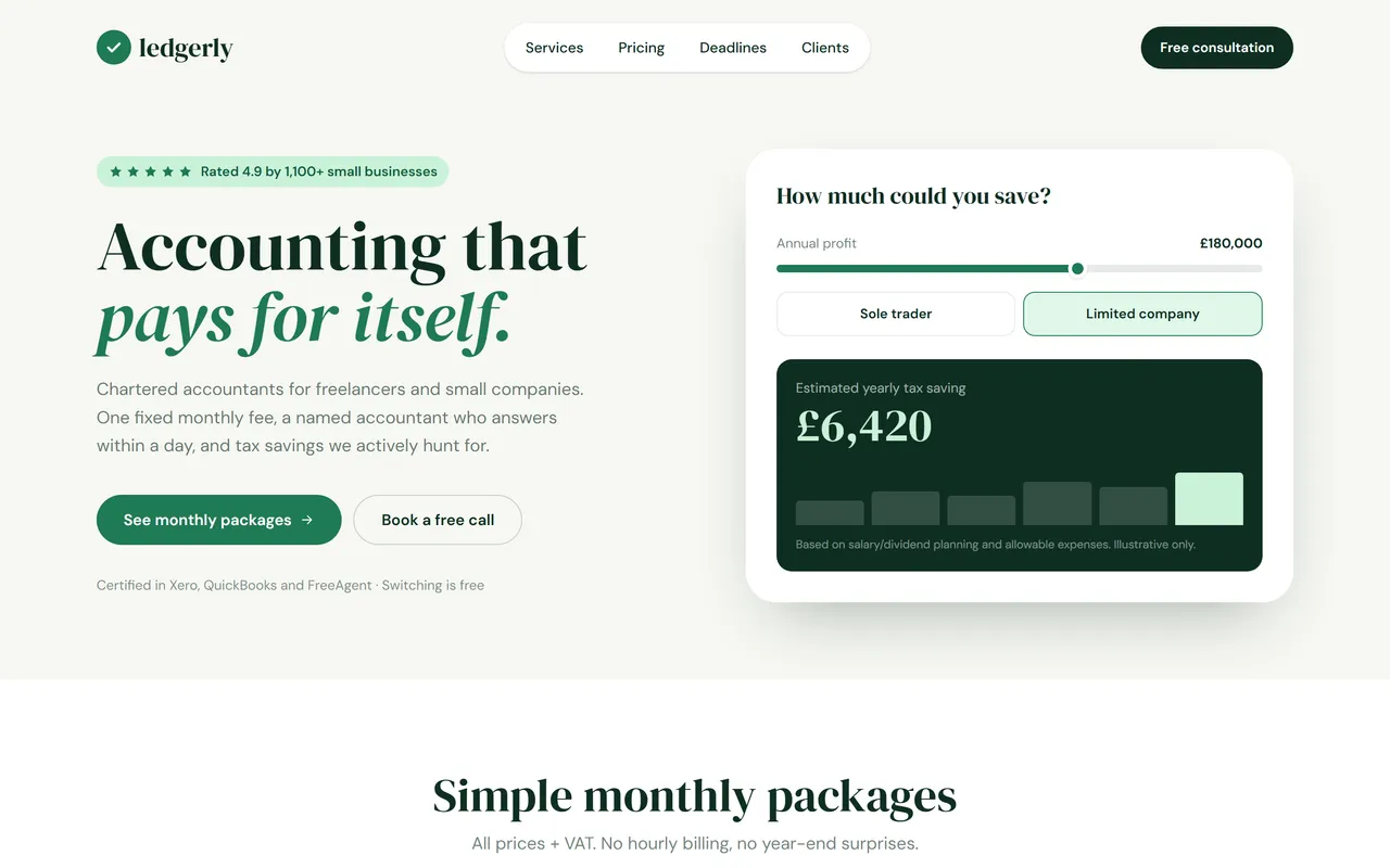 Ledgerly template preview