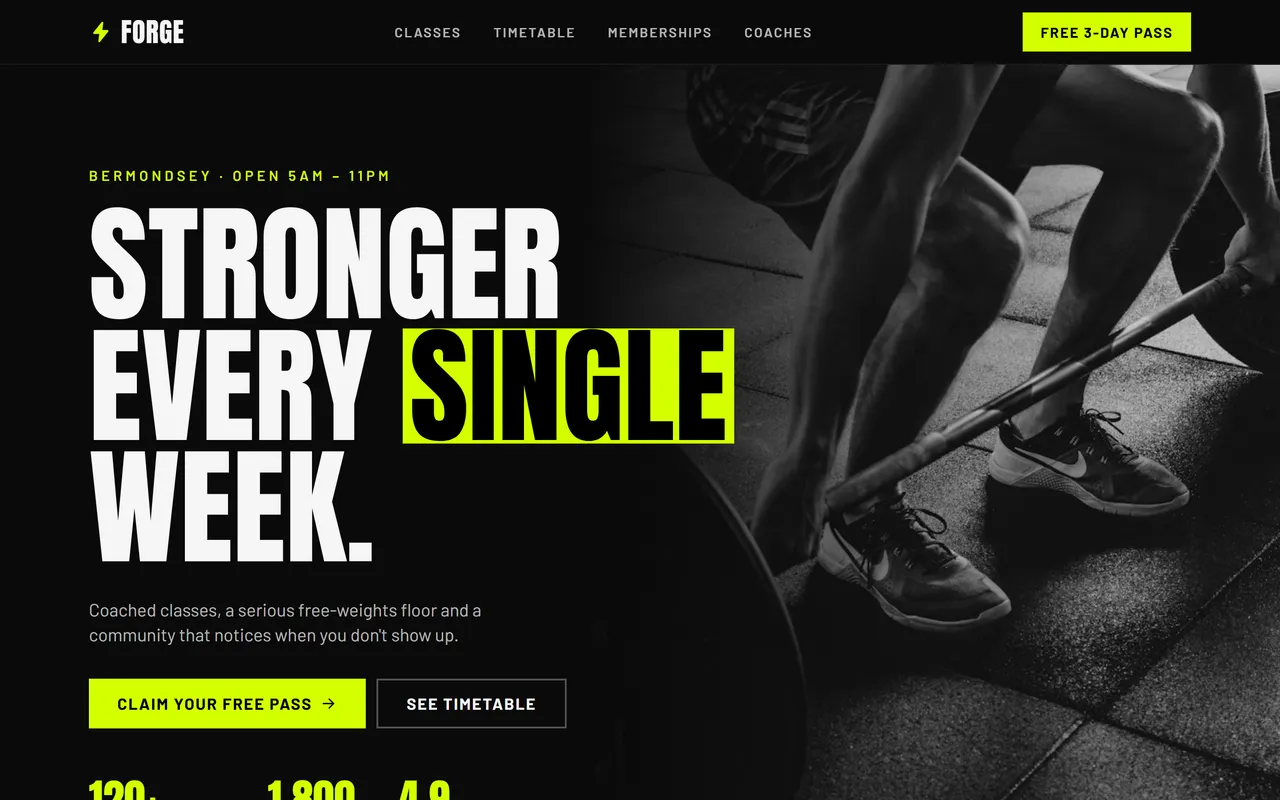 Forge Athletic template preview
