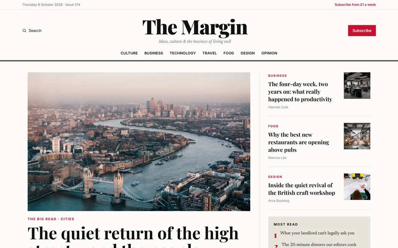The Margin template preview